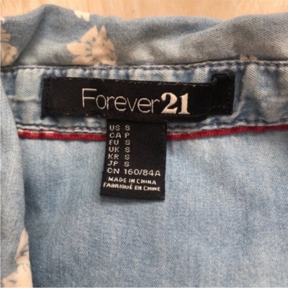 Forever 21 Chambray Rose Buttondown - Picture 3 of 5